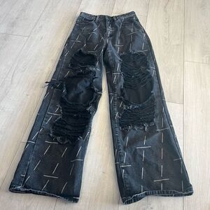 Momokrom Heavy Distressed Baggy Jeans size M